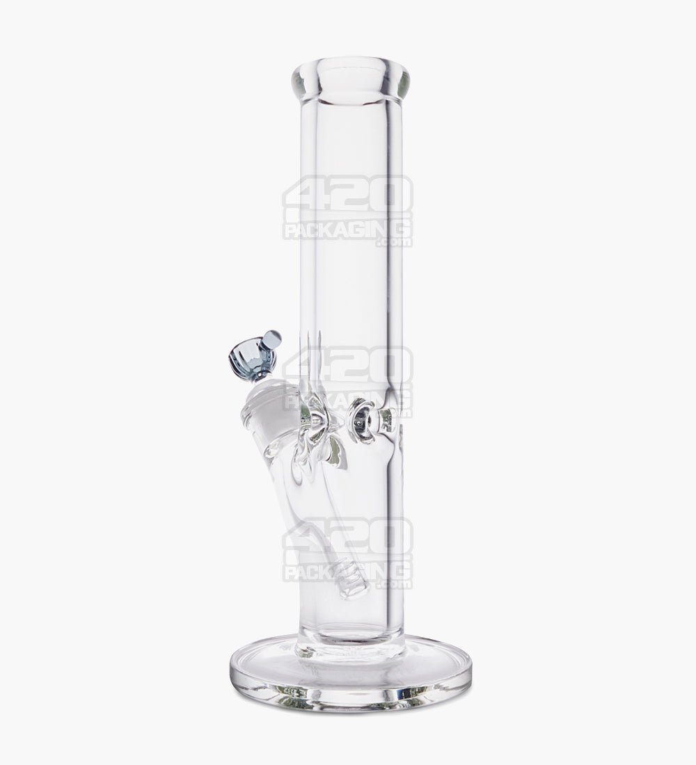 USA Glass | Straight Neck Heavy Glass Water Pipe w/ Ice Catcher | 12in Tall - 14mm Bowl - Clear - 2