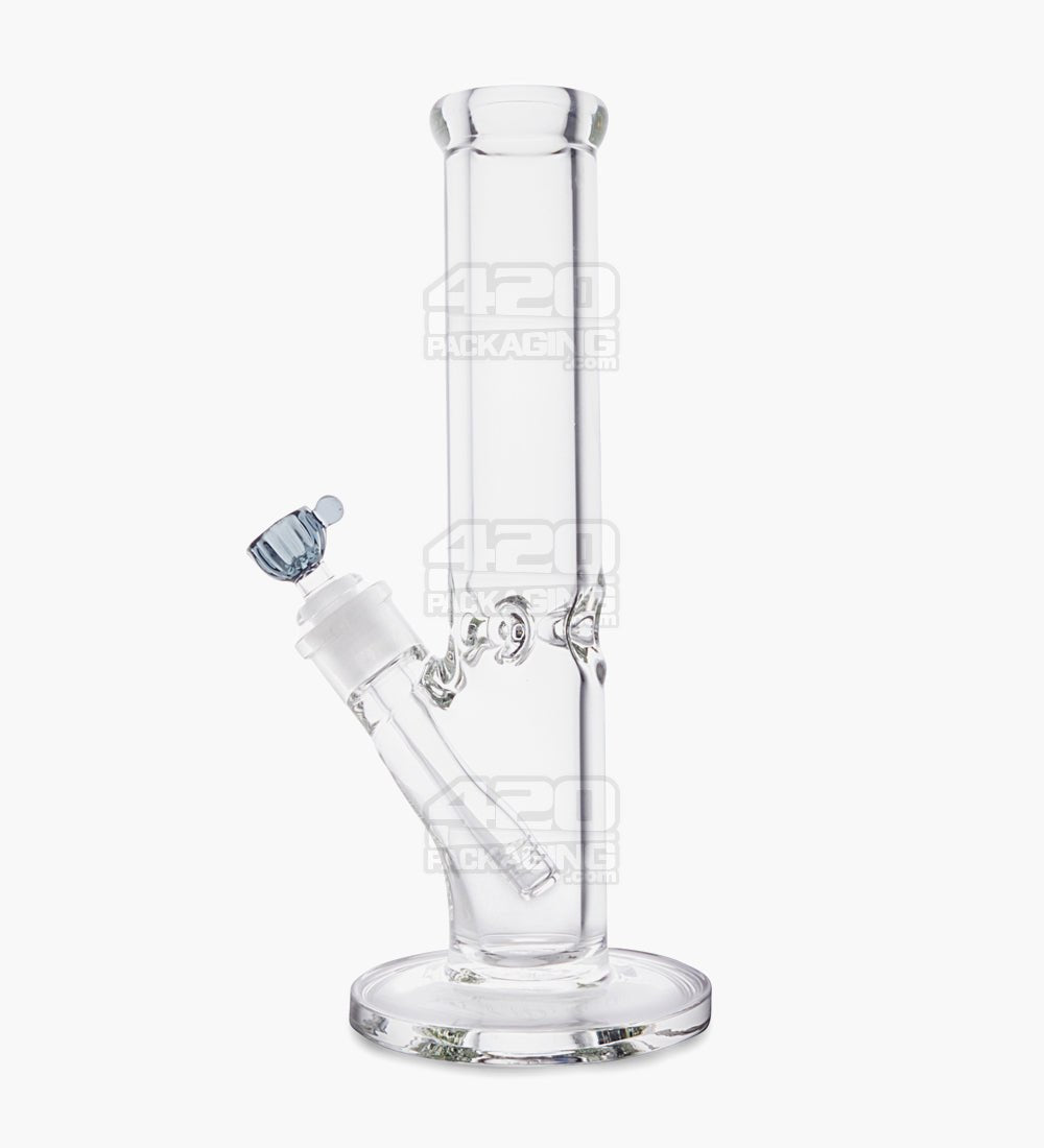 USA Glass | Straight Neck Heavy Glass Water Pipe w/ Ice Catcher | 12in Tall - 14mm Bowl - Clear - 1