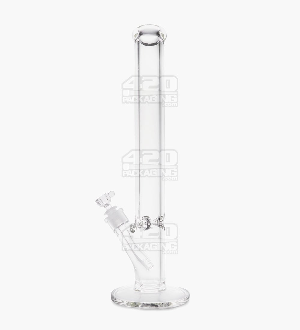 USA Glass | Straight Neck Heavy Thick Glass Water Pipe w/ Ice Catcher | 18in Tall - 14mm Bowl - Clear - 1