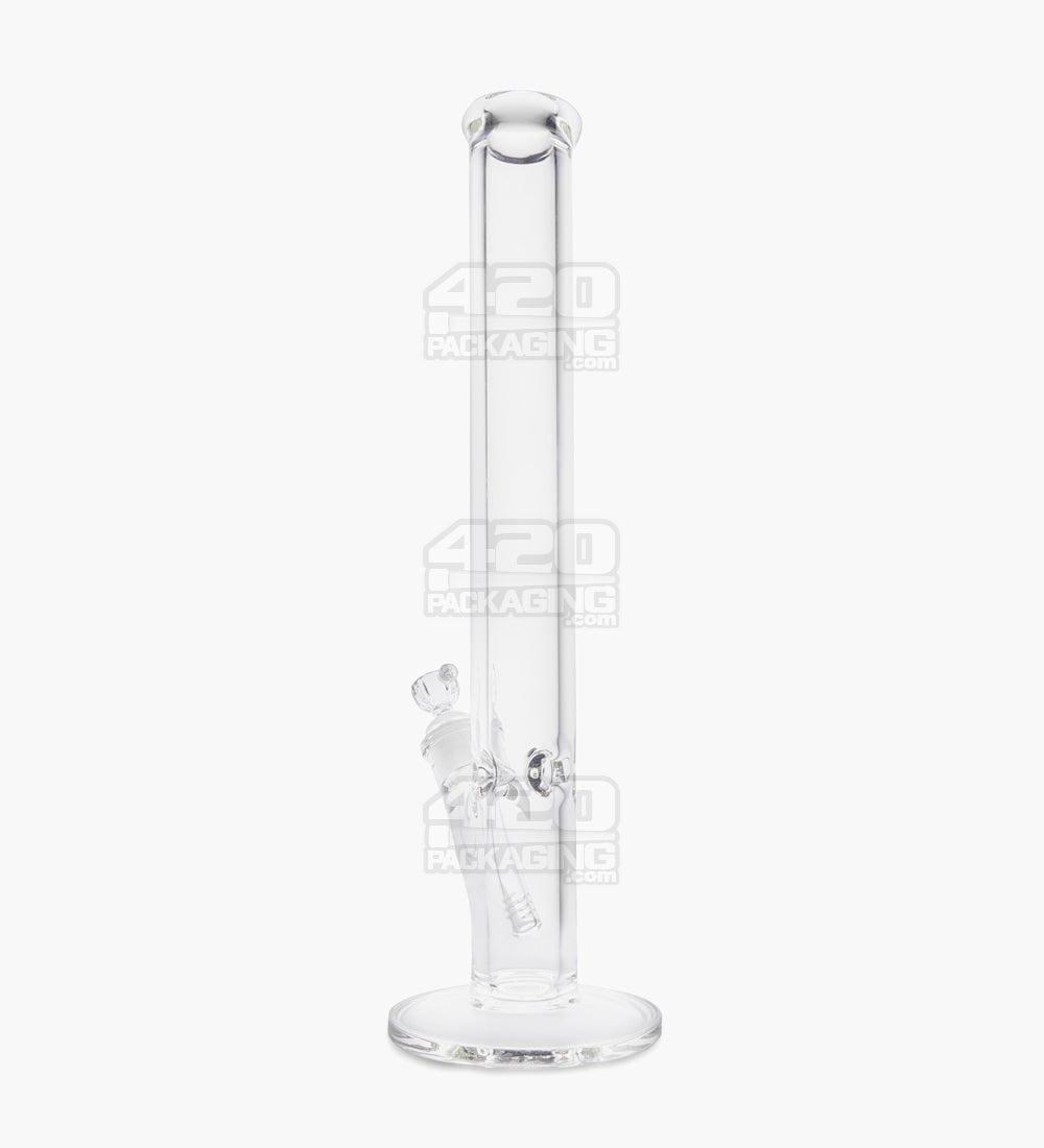 USA Glass | Straight Neck Heavy Thick Glass Water Pipe w/ Ice Catcher | 18in Tall - 14mm Bowl - Clear - 2