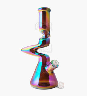 USA Glass | Z-Neck Heavy Zong Glass Beaker Water Pipe | 14in Tall - 14mm Bowl - Assorted - 2