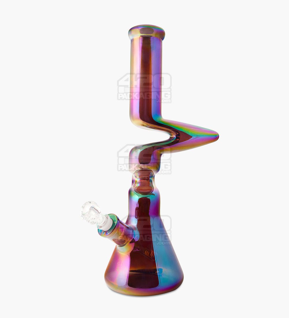 USA Glass | Z-Neck Heavy Zong Glass Beaker Water Pipe | 16in Tall - 14mm Bowl - Assorted - 1