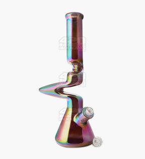 USA Glass | Z-Neck Heavy Zong Glass Beaker Water Pipe | 16in Tall - 14mm Bowl - Assorted - 2