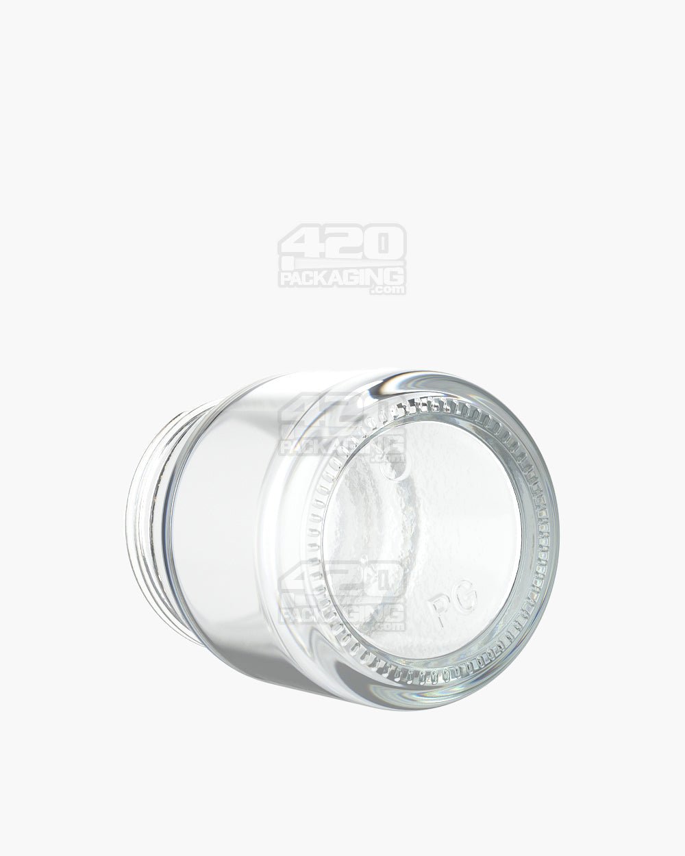 2.5oz Pollen Gear HiLine Straight Sided 45mm Clear Glass Jars 72/Box - 4