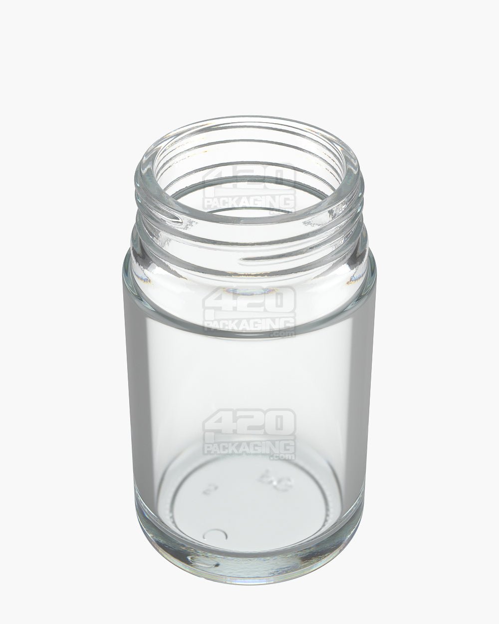 3.75oz Pollen Gear HiLine Straight Sided 45mm Clear Glass Jars 72/Box - 2