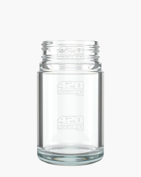 3.75oz Pollen Gear HiLine Straight Sided 45mm Clear Glass Jars 72/Box - 1