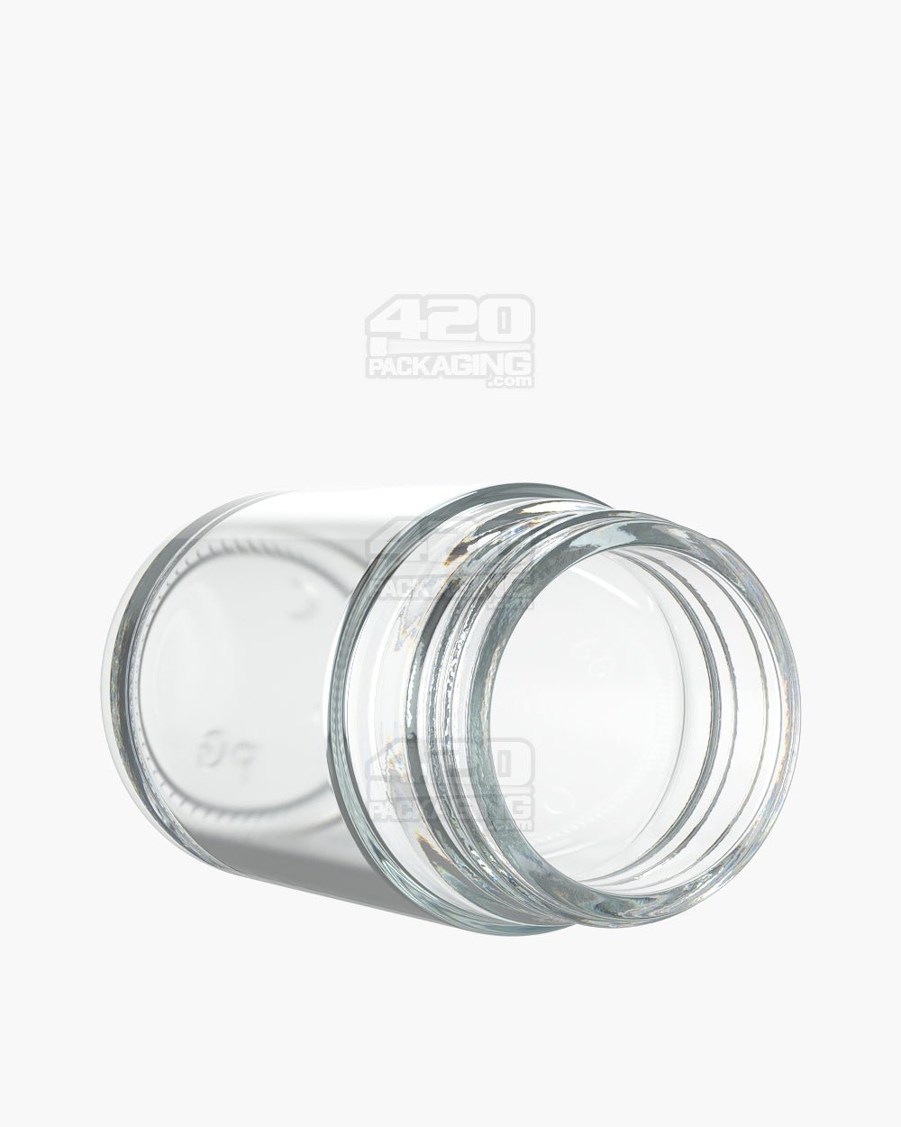 3.75oz Pollen Gear HiLine Straight Sided 45mm Clear Glass Jars 72/Box - 3