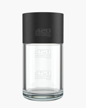 3.75oz Pollen Gear HiLine Straight Sided 45mm Clear Glass Jars 72/Box - 5