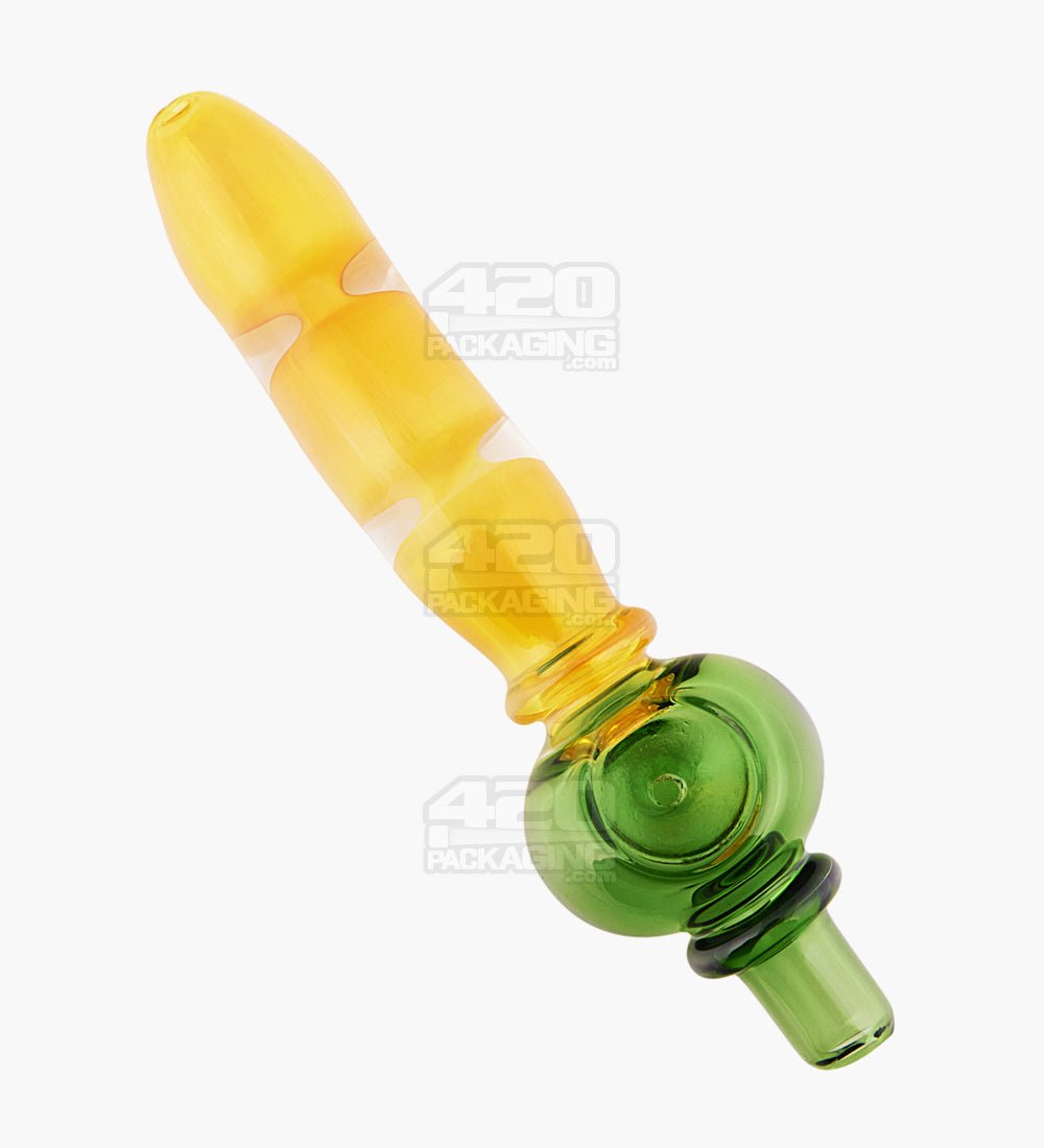 Long Fumed MP Bulb Bowl Hand Pipe | 6.5in Long - Glass - Assorted - 1