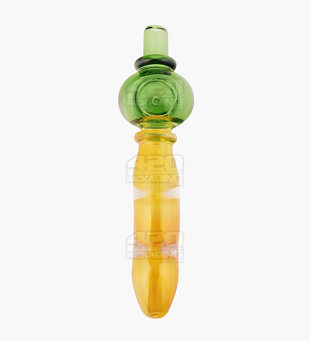 Long Fumed MP Bulb Bowl Hand Pipe | 6.5in Long - Glass - Assorted - 2