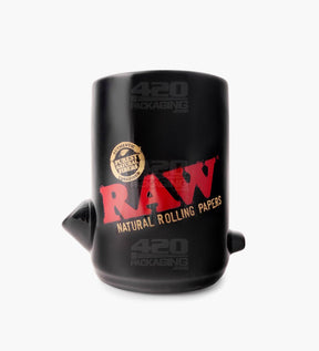 RAW Wake Up & Bake Up Black Ceramic Cone Mug - 1