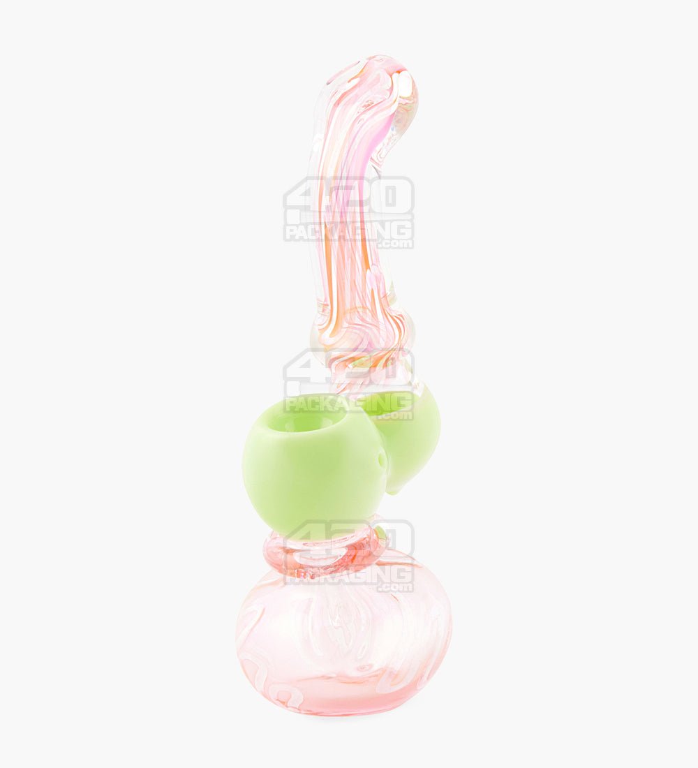 Fumed & Swirl Thick Sherlock Bubbler | 6.5in Long - Glass - Assorted - 2