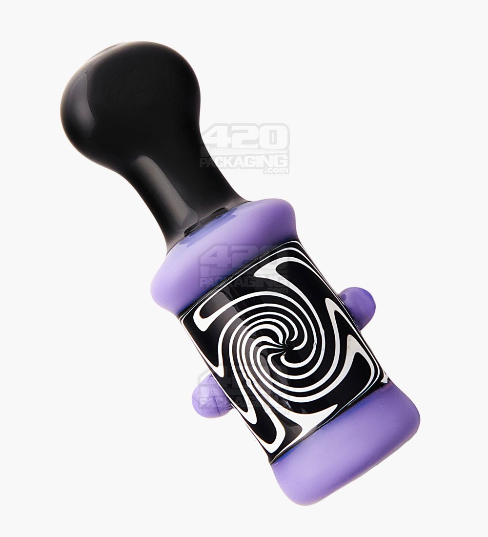 Wig Wag Trippy Chillum Hand Pipe | 3.25in Long - Glass - Assorted - 1