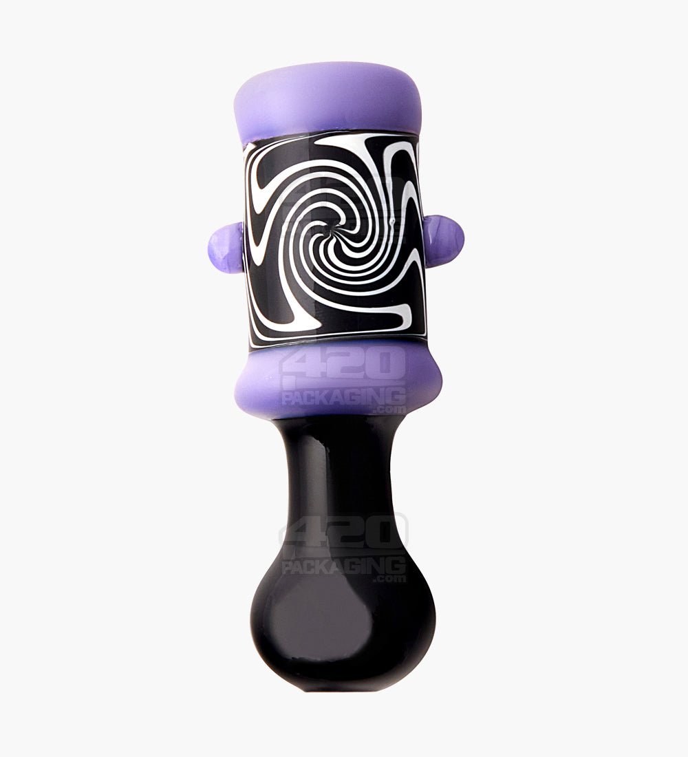 Wig Wag Trippy Chillum Hand Pipe | 3.25in Long - Glass - Assorted - 2