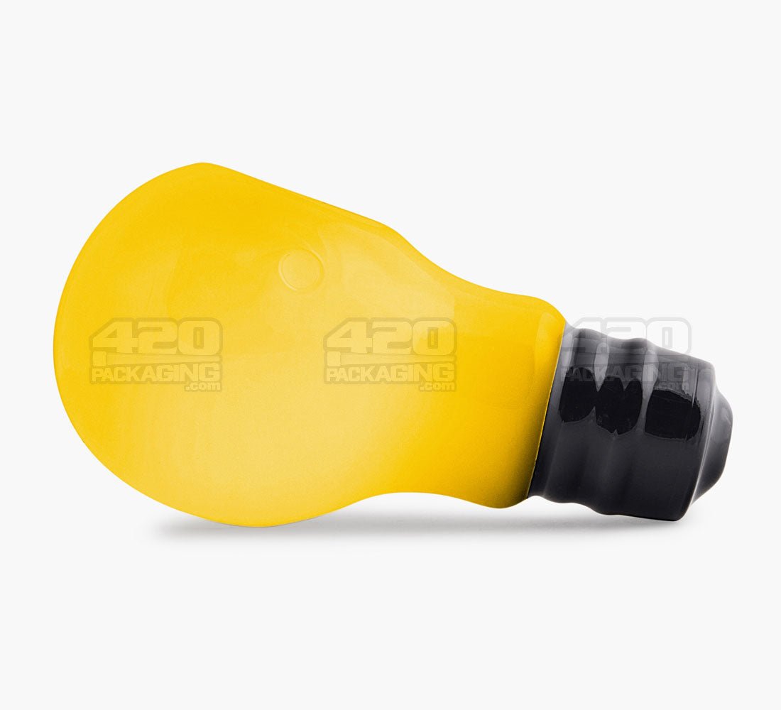 Lightbulb Style Hand Pipe | 4.5in Long - Glass - Yellow - 2