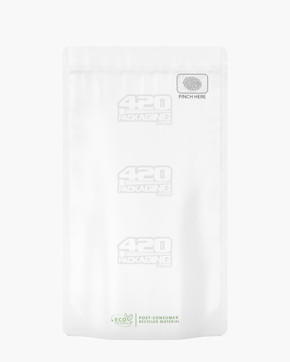 Matte-White 5" x 8.8" PCR Mylar Child Resistant Tamper Evident Bags (14 grams) 250/Box - 2