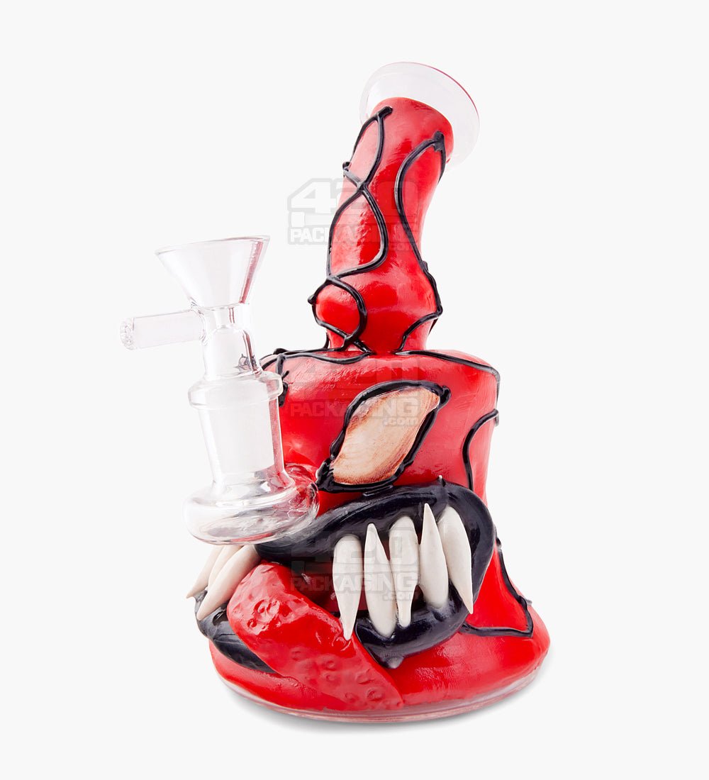 Monster Carnage w/ Tongue Water Pipe | 6.5in Tall - 14mm Bowl - Red - 1