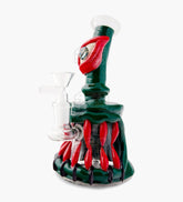 Monster Angled Cyclops Water Pipe | 7in Tall - 14mm Bowl - Green - 1