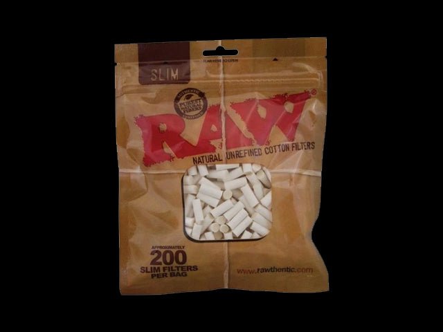 Raw Natural Unrefined Slim Cotton Filters 200-Pack - 1