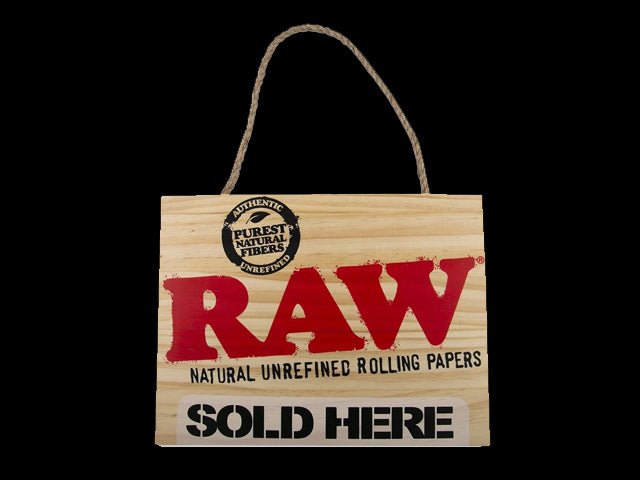 RAW Rolling Papers "Sold Here" Wood Hanging Sign - 1