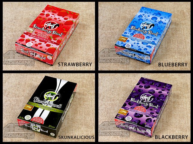 Skunk Brand 1 1-4 Size Flavored Hemp Rolling Papers 24/Box Blackberry - 4