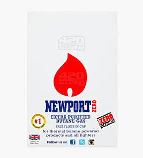Newport Zero Extra Purified Butane 300mL BHO Canisters w/ Flints 12/Box - 8