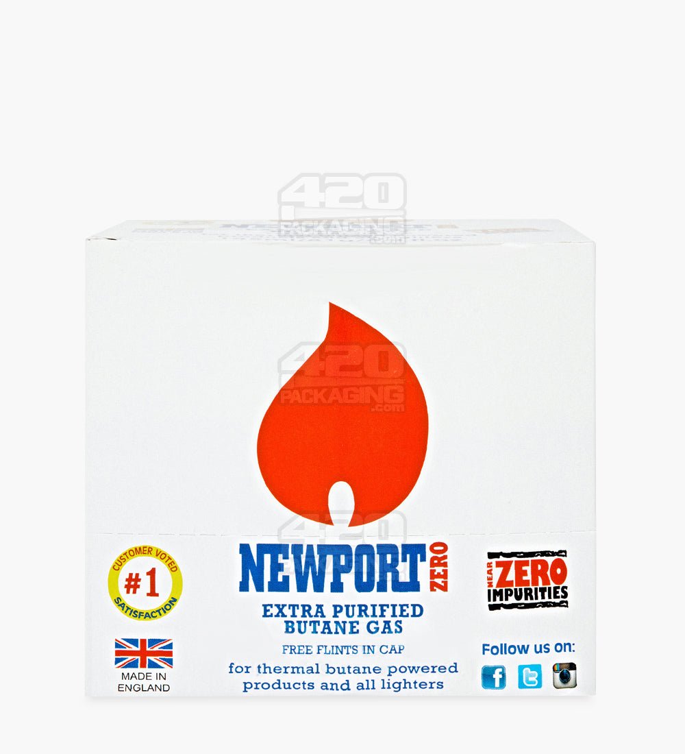 Newport Zero Extra Purified Butane 145mL BHO Canisters w/ Flints 12/Box - 8