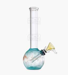 USA Glass Straight Neck Raked Glass Egg Water Pipe | 7in Tall - Grommet Bowl - Assorted - 4