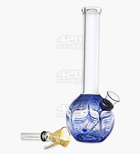 USA Glass Straight Neck Raked Glass Egg Water Pipe | 7in Tall - Grommet Bowl - Assorted - 2
