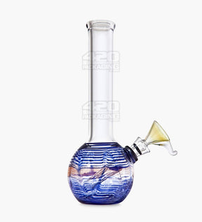 USA Glass Straight Neck Raked Glass Egg Water Pipe | 7in Tall - Grommet Bowl - Assorted - 6