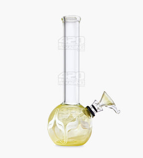 USA Glass Straight Neck Raked Glass Egg Water Pipe | 7in Tall - Grommet Bowl - Assorted - 7