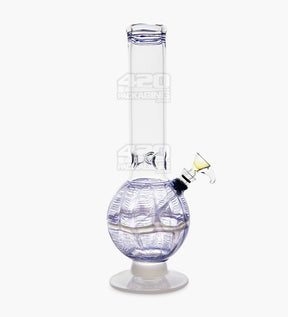 USA Glass Straight Neck Raked & Gold Fumed Glass Egg Water Pipe w/ Ice Catcher | 11in Tall - Grommet Bowl - Assorted - 8