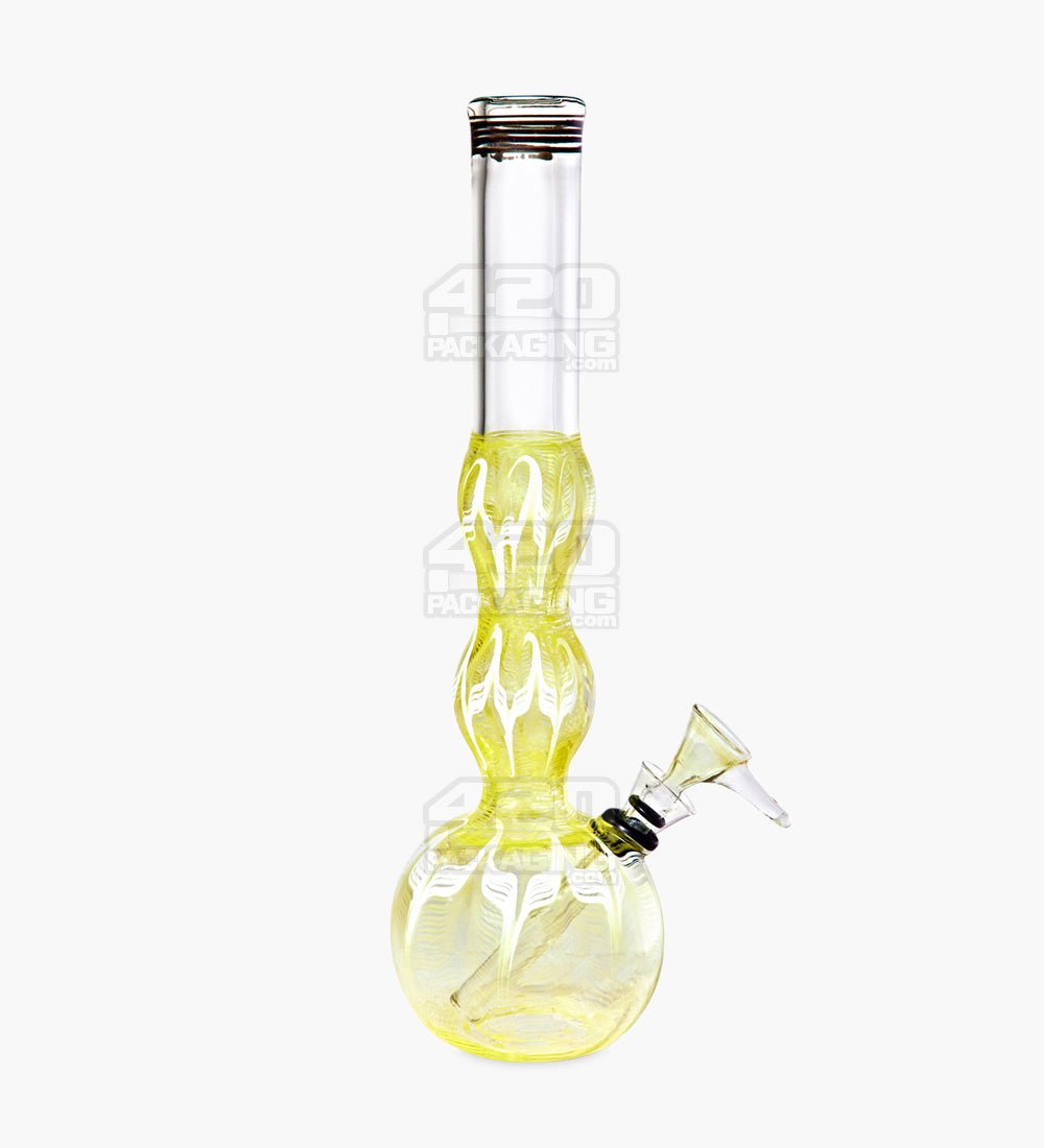 USA Glass | Bulged Neck Raked Glass Egg Water Pipe | 11in Tall - Grommet Bowl - Assorted - 4