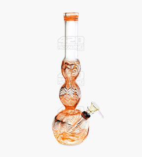 USA Glass | Bulged Neck Raked Glass Egg Water Pipe | 11in Tall - Grommet Bowl - Assorted - 6