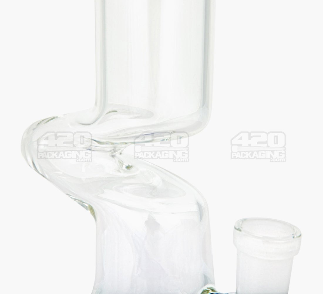 Z-Neck Atomic Perc Glass Beaker Water Pipe | 7in Tall - 14mm Bowl - Blue - 5