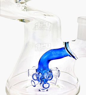 Z-Neck Atomic Perc Glass Beaker Water Pipe | 7in Tall - 14mm Bowl - Blue - 4