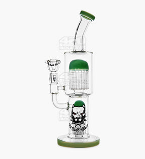 Pit Bull Bent-Neck Glass Water Pipe w/ Double Tree Perc | 14mm Bowl - Jade - 1