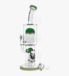 Pit Bull Bent-Neck Glass Water Pipe w/ Double Tree Perc | 14mm Bowl - Jade - 2