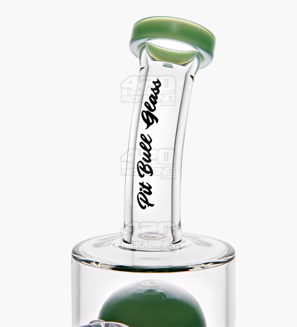 Pit Bull Bent-Neck Glass Water Pipe w/ Double Tree Perc | 14mm Bowl - Jade - 5