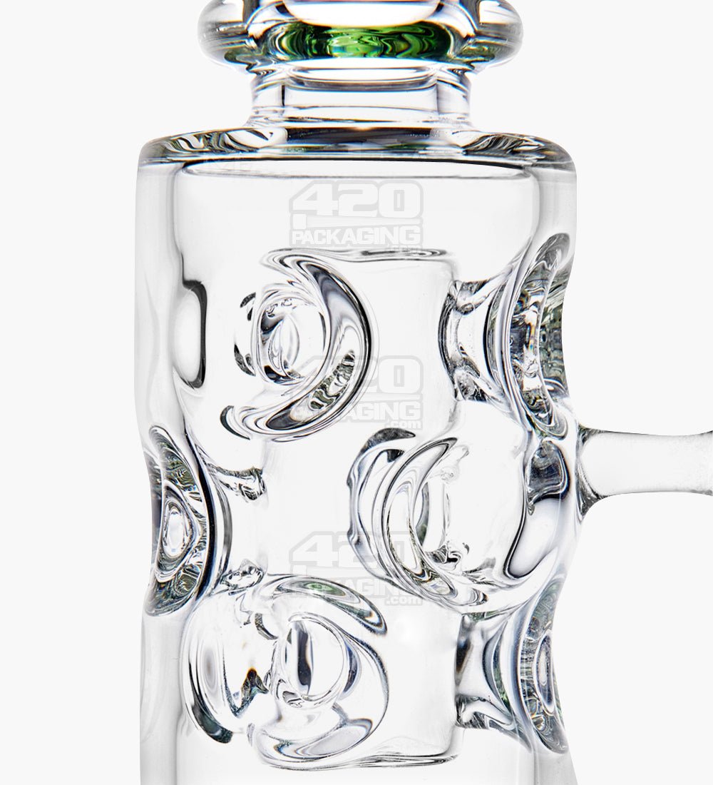 Bent Neck Thick Glass Water Pipe w/ Honeycomb Perc | 10in Tall - Green - 4