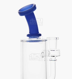 Bent Neck Two Hole Perc Glass Water Pipe w/ Thick Base | 8.5in Tall - 14mm Bowl - Blue - 4