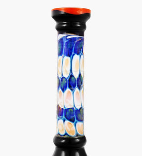 Straight Neck Dot Stack Showerhead Perc Painted Glass Water Pipe w/ Thick Base | 8.5in Tall - 14mm Bowl - Assorted - 5