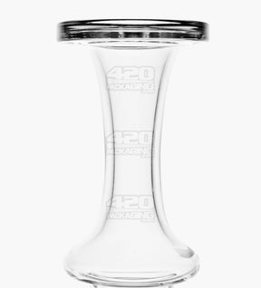 Lattice Perc Glass Water Pipe w/ Thick Base | 10.5in Tall - 14mm Bowl - Smoke - 4