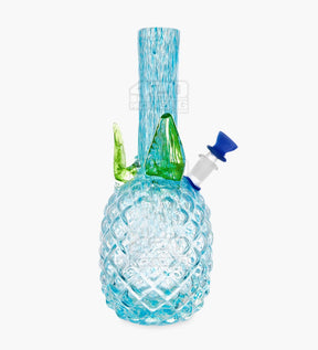 Straight Neck Glass Pineapple Water Pipe | 12in Tall - 14mm Bowl - Blue - 1