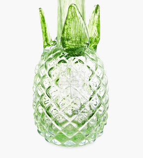 Straight Neck Glass Pineapple Water Pipe | 12in Tall - 14mm Bowl - Green - 3
