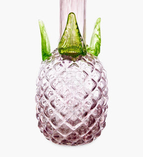 Straight Neck Glass Pineapple Water Pipe | 12in Tall - 14mm Bowl - Purple - 3