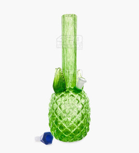 Straight Neck Glass Pineapple Water Pipe | 14in Tall - 14mm Bowl - Green - 2