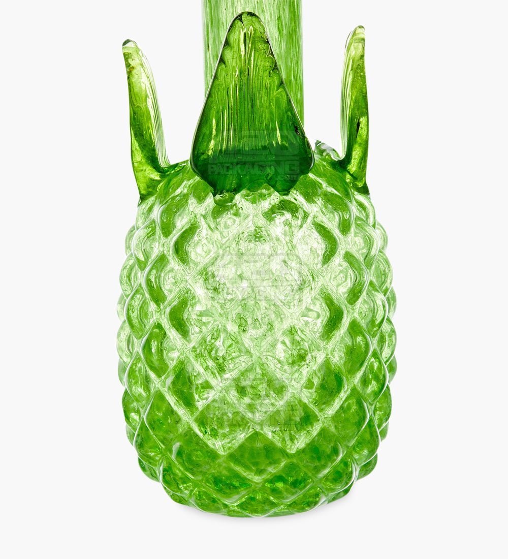 Straight Neck Glass Pineapple Water Pipe | 14in Tall - 14mm Bowl - Green - 3
