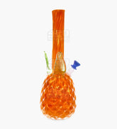 Straight Neck Glass Pineapple Water Pipe | 14in Tall - 14mm Bowl - Orange - 1