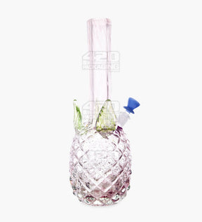 Straight Neck Glass Pineapple Water Pipe | 14in Tall - 14mm Bowl - Purple - 1